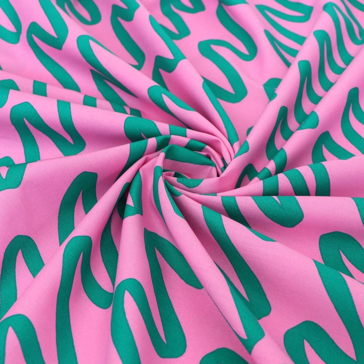 Making Waves Pink | Cotton Poplin 1.45m Remnant