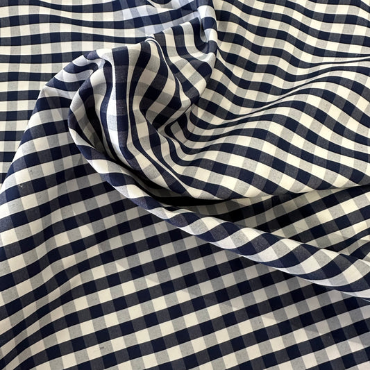 Navy Gingham | Polycotton