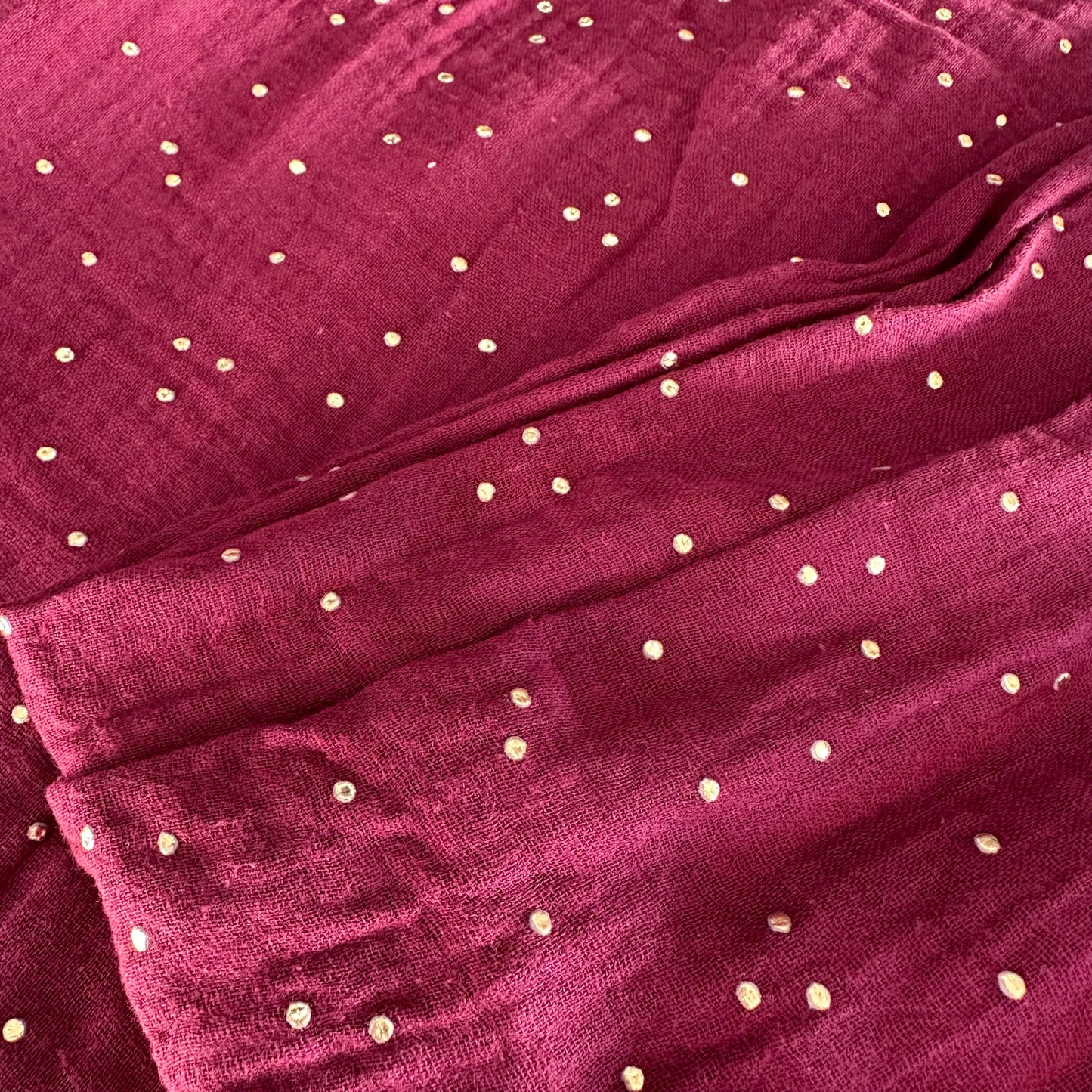 Gold Speckled Double Gauze | Wine 2.2m Remnant