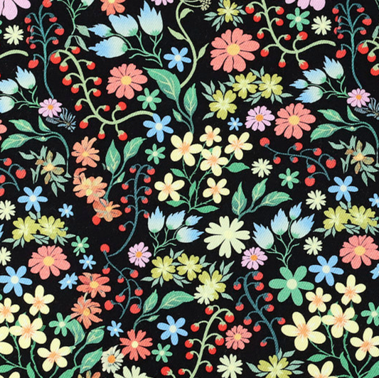 Garden Vine Denim | Black 1.9m Remnant