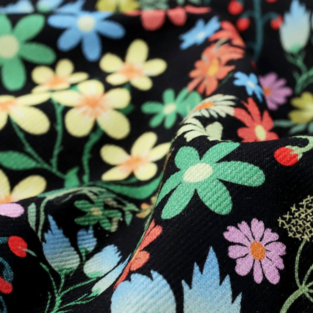Garden Vine Denim | Black 1.9m Remnant