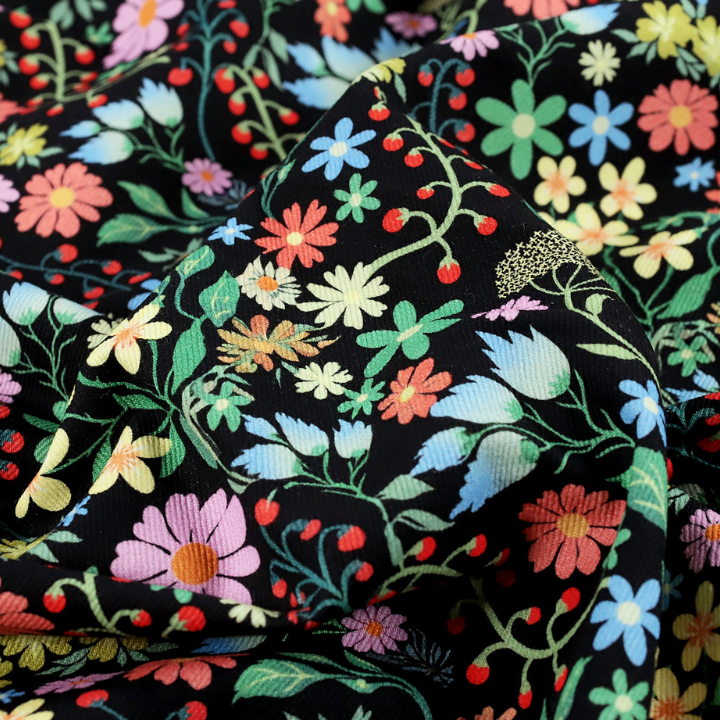 Garden Vine Denim | Black 1.9m Remnant