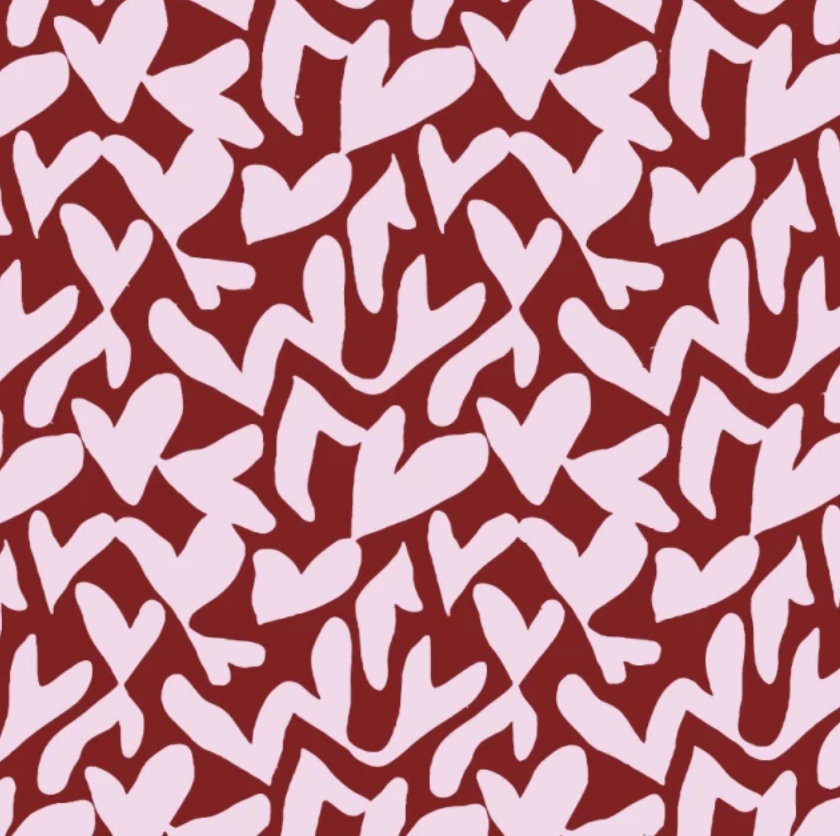 Collage Hearts | Viscose Linen Mix