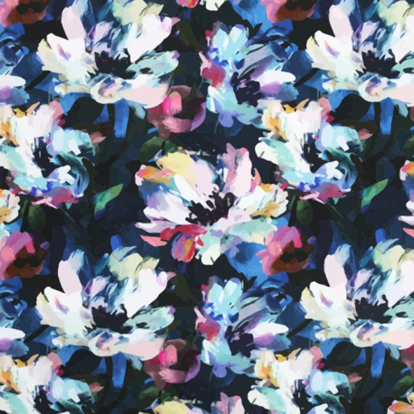 Painted Flowers | Viscose Linen Mix