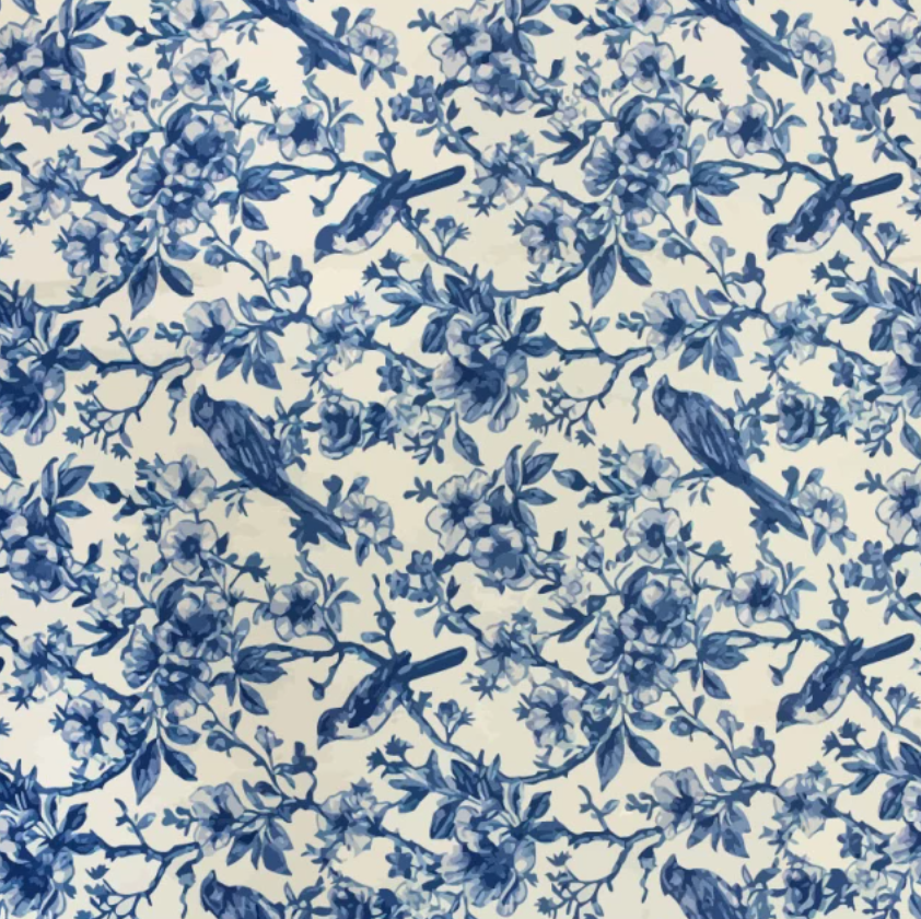 Birds and Flowers | Viscose Linen Mix