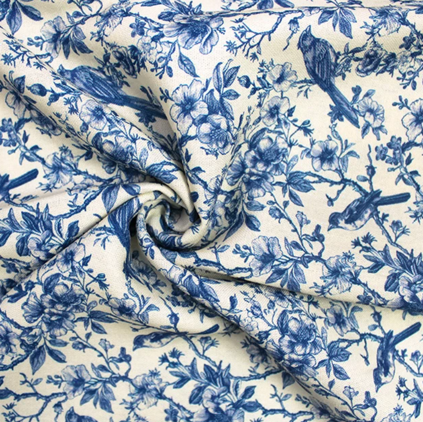 Birds and Flowers | Viscose Linen Mix