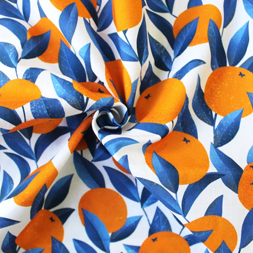Viney Oranges | Digital Cotton Print