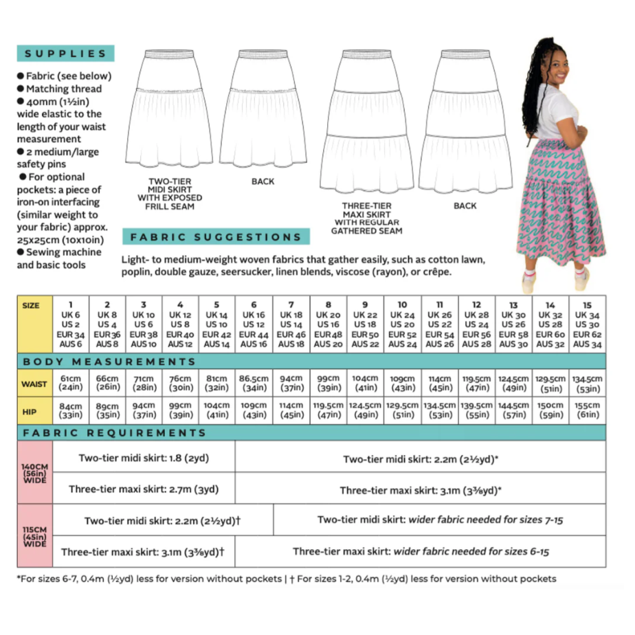 Luella Skirt Size 6-34 | Paper Pattern