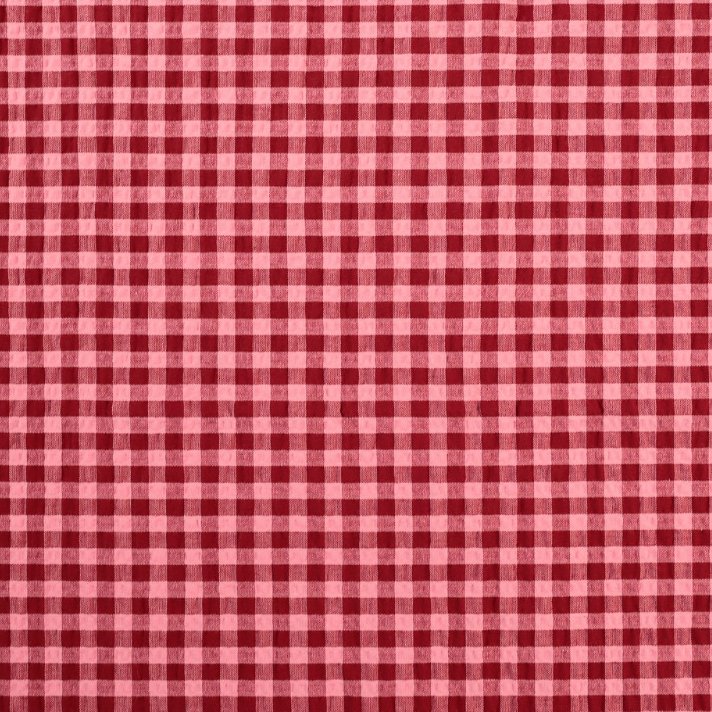 Rowan Gingham Seersucker | Red & Pink