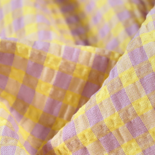 Rowan Gingham Seersucker | Lilac & Yellow