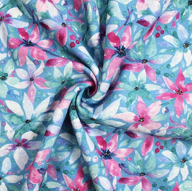 Pastel Painted Flowers | Linen Mix