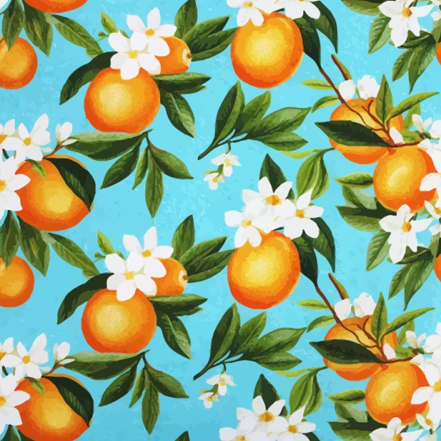 Fresh Oranges | Linen Mix