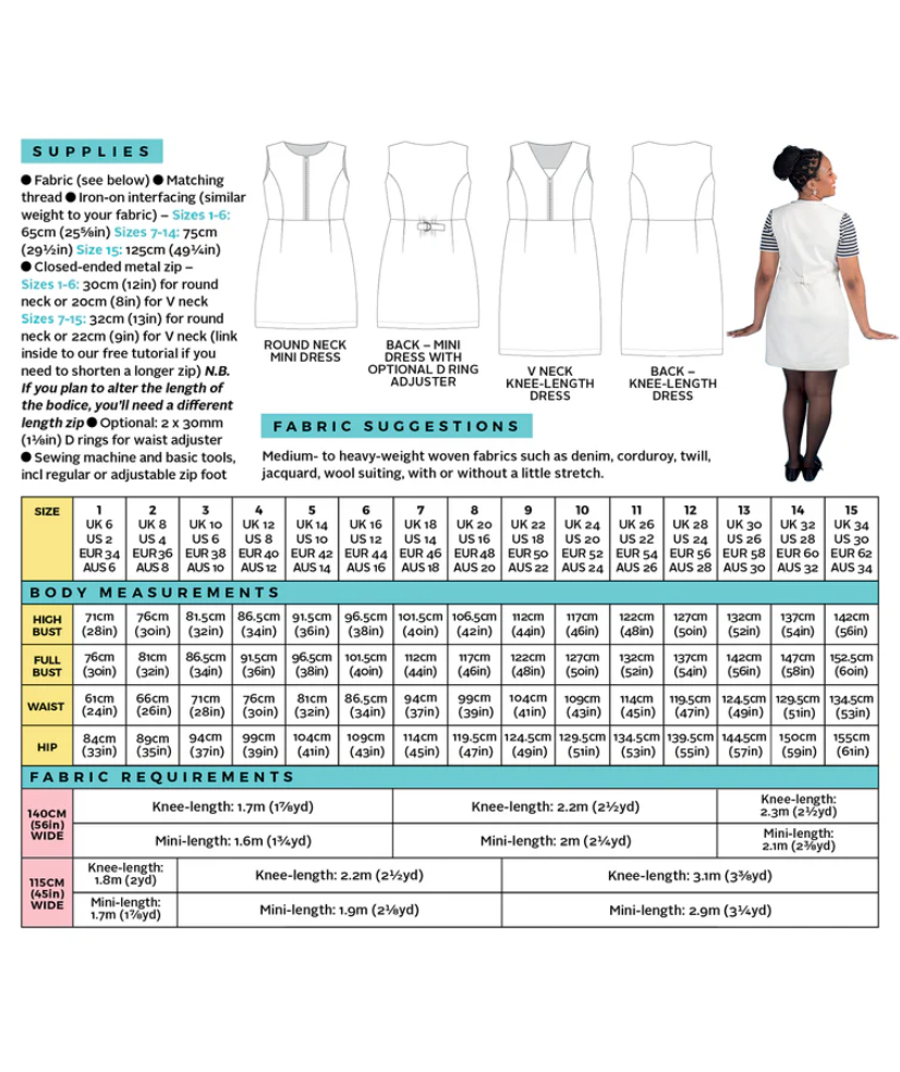 Noa Pinafore Size 6-34 | Paper Pattern