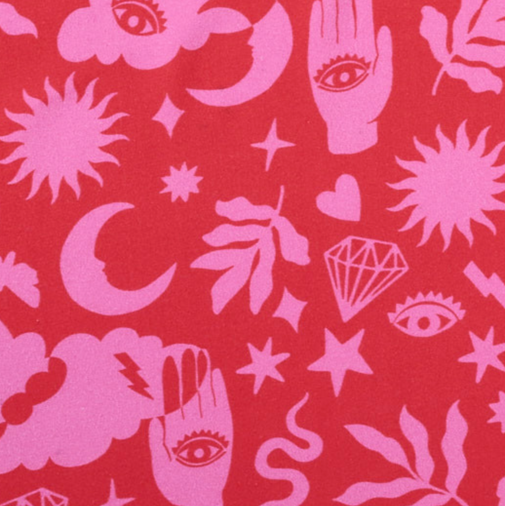 Rune Viscose Crepe | Red & Pink
