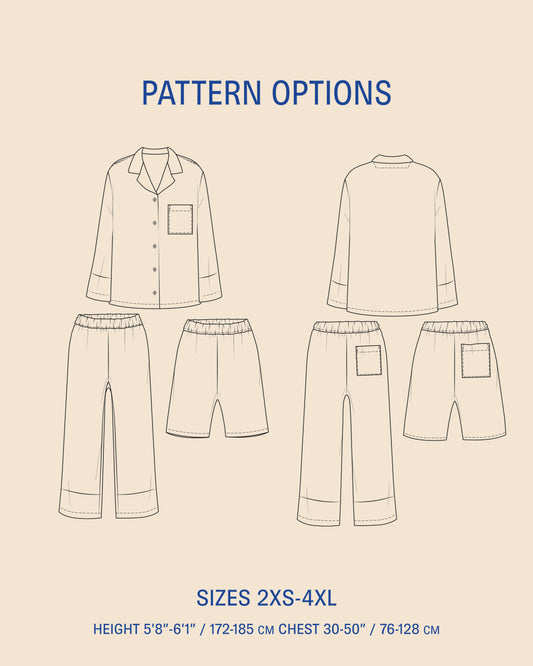 Unisex Pajama set sewing pattern