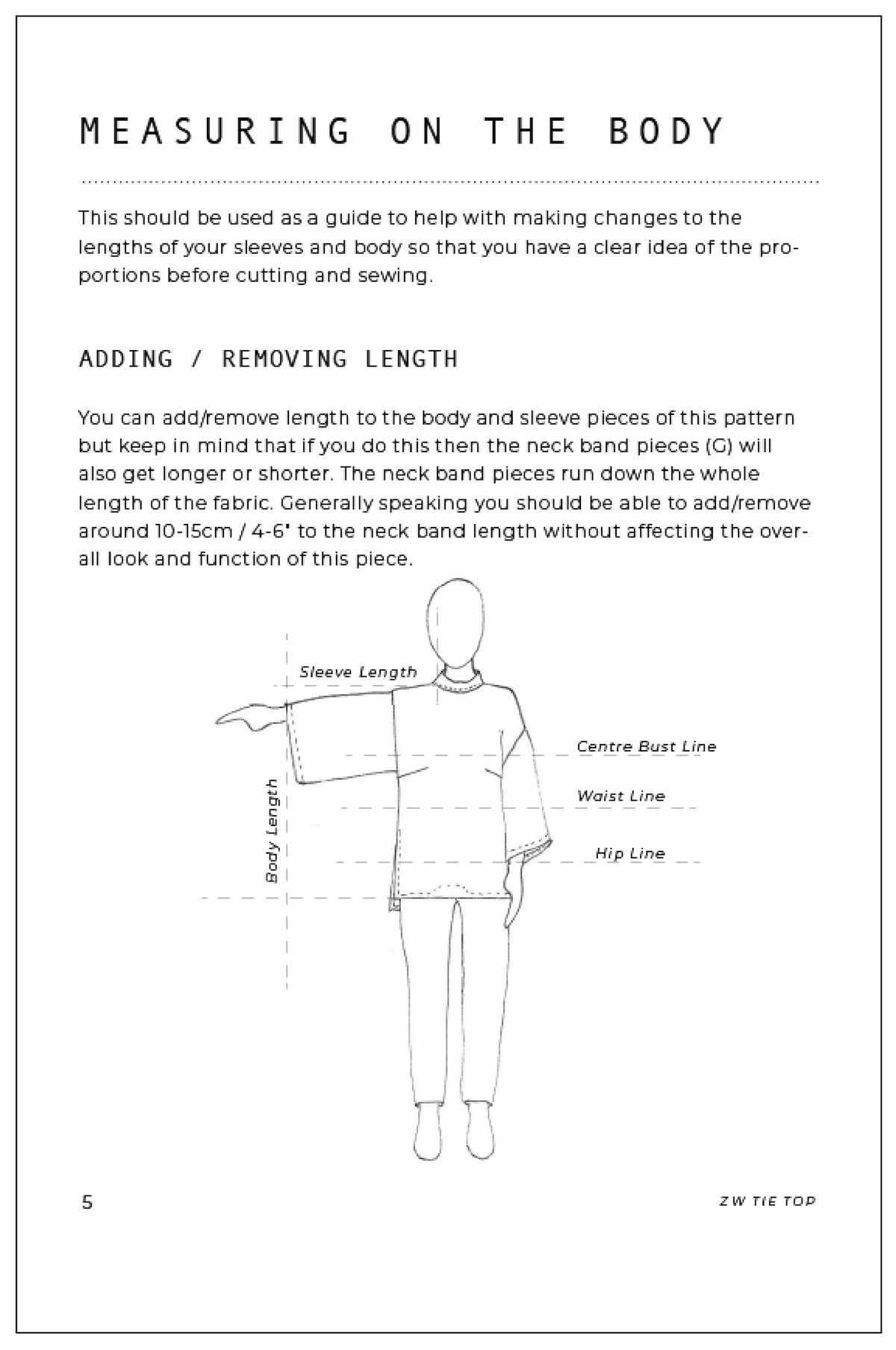 ZW Tie Top - PDF Sewing Pattern