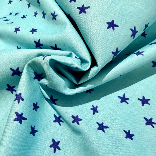 Starry in Turquoise by Alexia Marcelle Abegg | Cotton