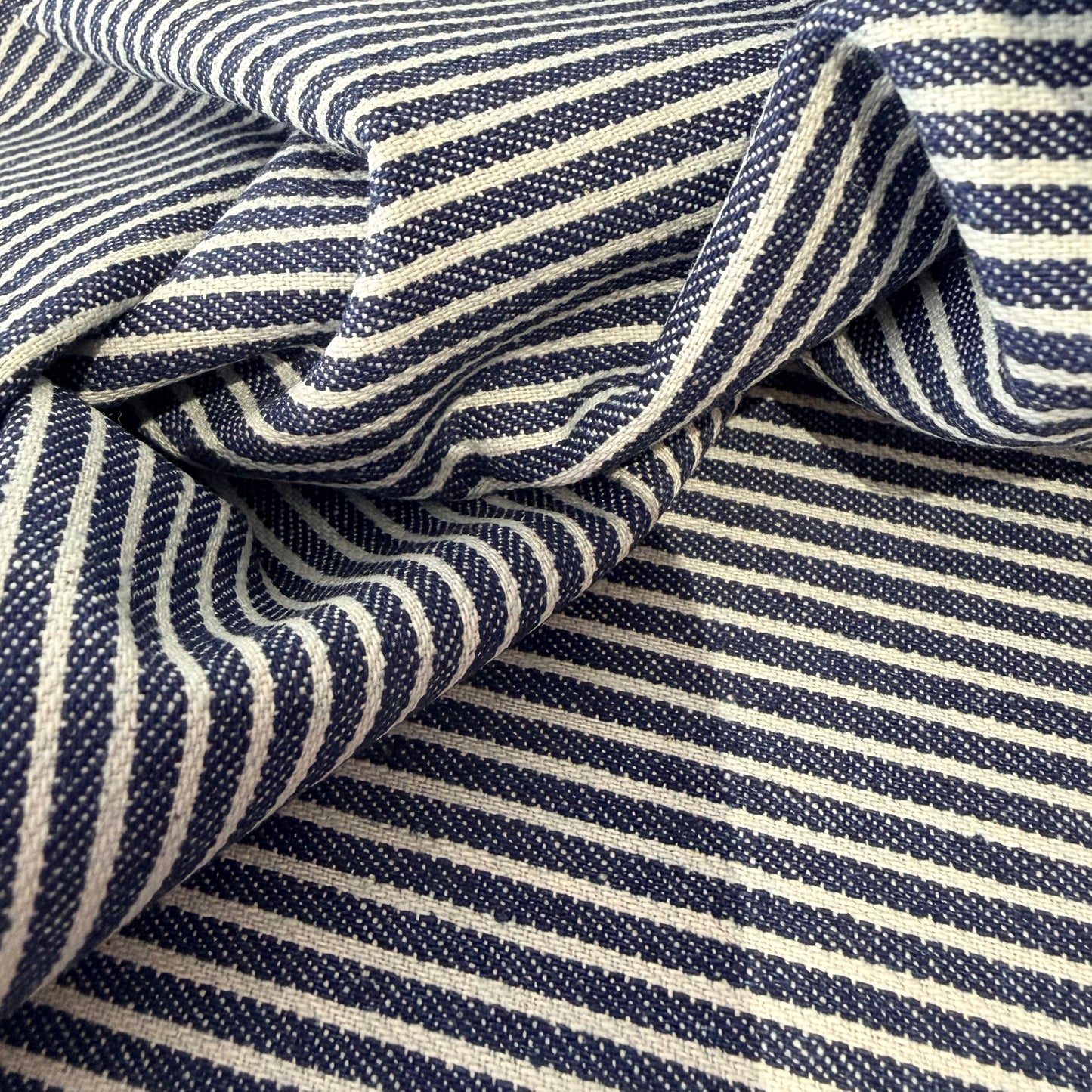 Denim Stripe | White and Dark Blue