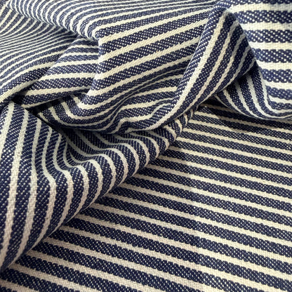 Denim Stripe | White and Dark Blue