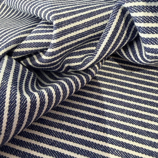 Denim Stripe | White and Dark Blue