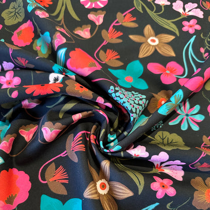 Meadow Flower Black | Fine Poplin