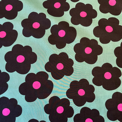 Big Flower Sea Blue | Fine Poplin 0.6m Remnant