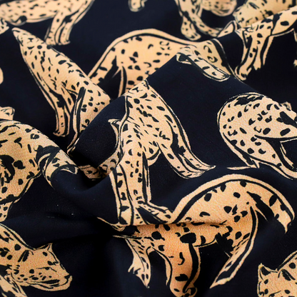Shadow Leopard | Viscose Crepe 1.9m Remnant