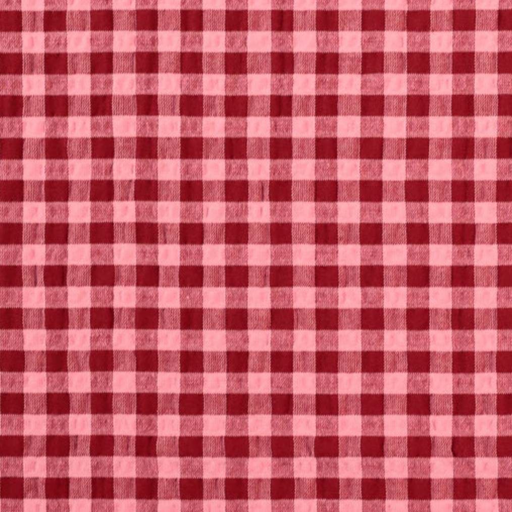 Rowan Gingham Seersucker | Red & Pink