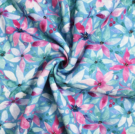 Pastel Painted Flowers | Linen Mix