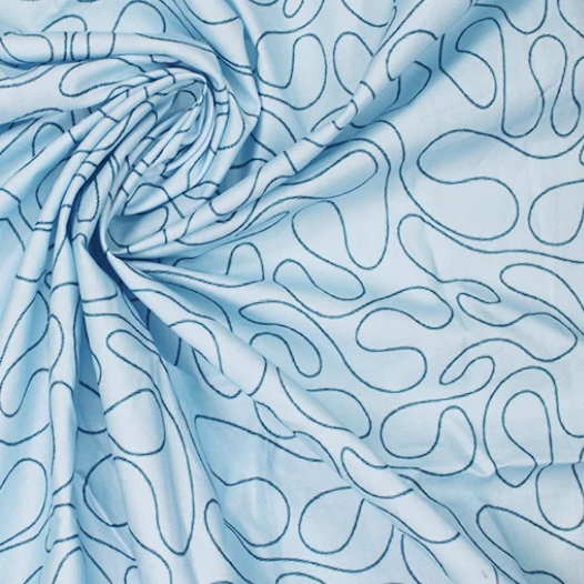 Swirly Lines in Blue| Cotton