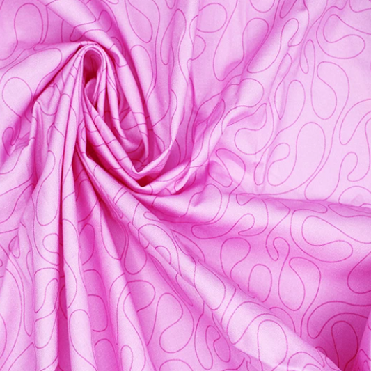 Swirly Lines in Pink | Cotton