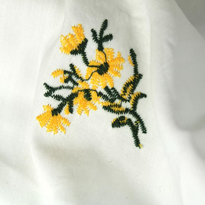 Embroidered Yellow Flowers | Cotton