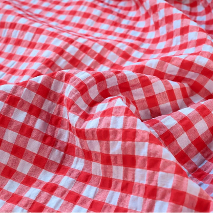 Arden Gingham Seersucker | Red and Sky