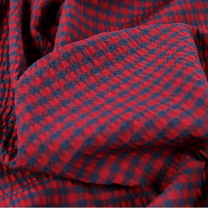 Rowan Gingham Seersucker | Claret and Navy