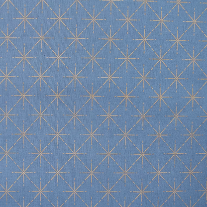Geometric Rose Gold Stars Blue | Poplin