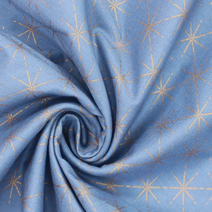 Geometric Rose Gold Stars Blue | Poplin