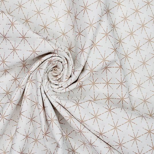 Geometric Rose Gold Stars White | Poplin