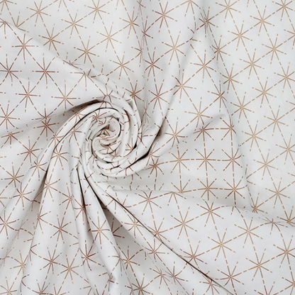 Geometric Rose Gold Stars White | Poplin