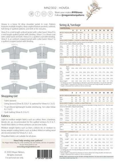 Hovea Jacket Size 0-20 | Paper Pattern