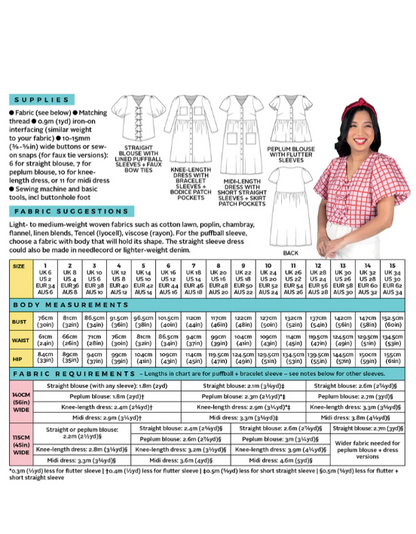 Nell Top and Dress Size 6-34 | Paper Pattern