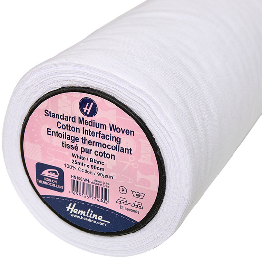 Fusible Woven Interfacing Medium Weight | White