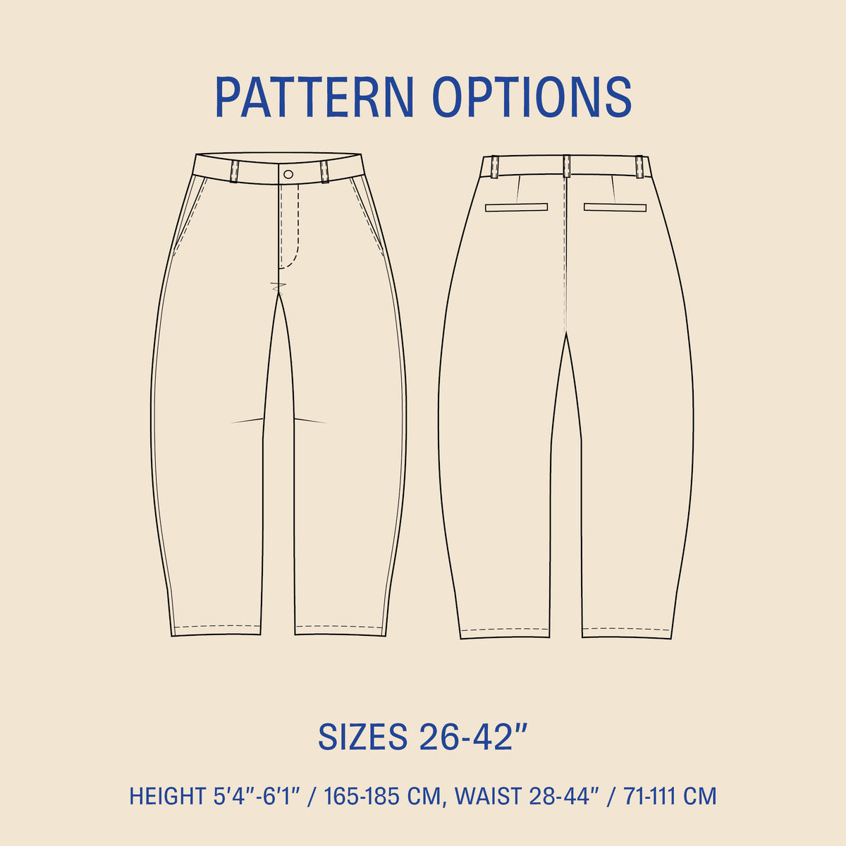 Barrel Chino Pants Sewing Pattern (unlisted)