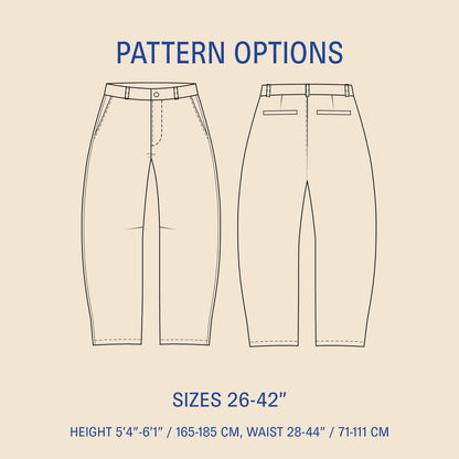 Barrel Chino Pants Sewing Pattern