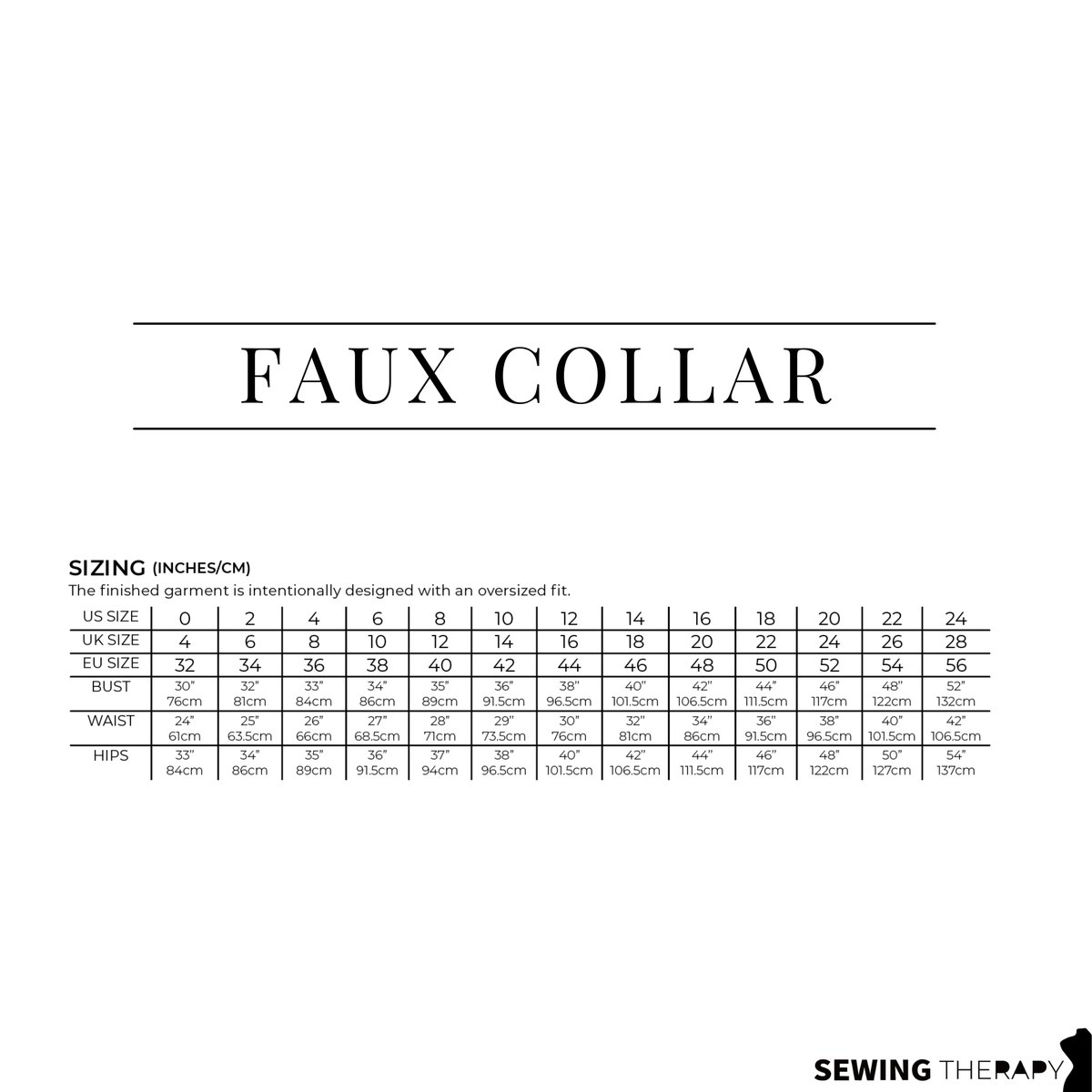 PDF Faux Collar Shirt and Dress Pattern - Sewing Therapy