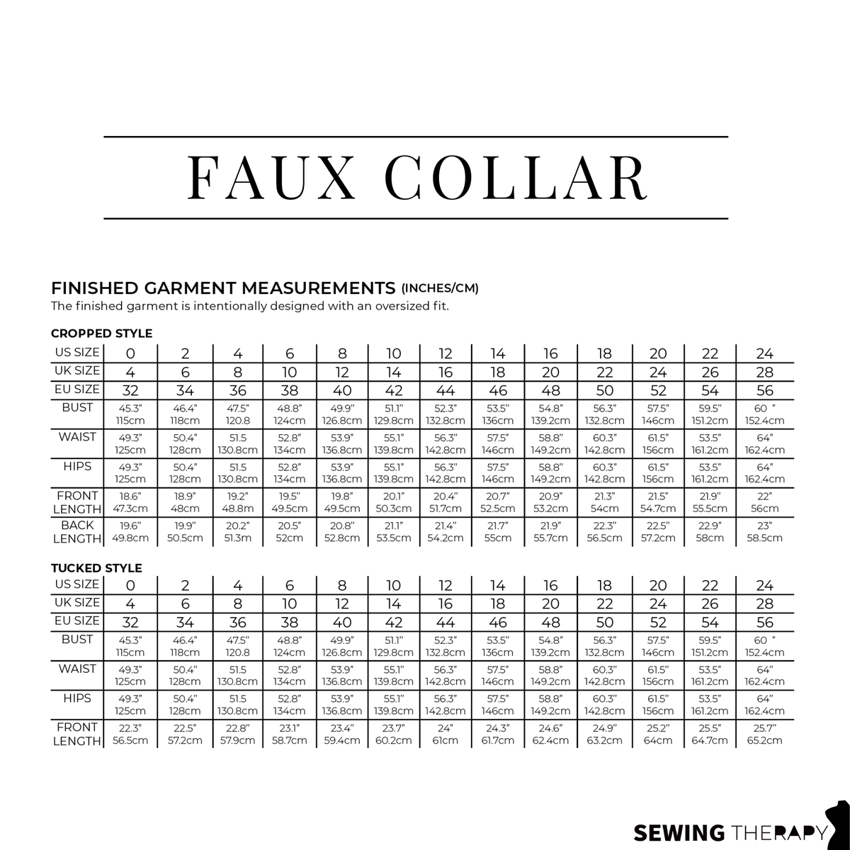 PDF Faux Collar Shirt and Dress Pattern - Sewing Therapy