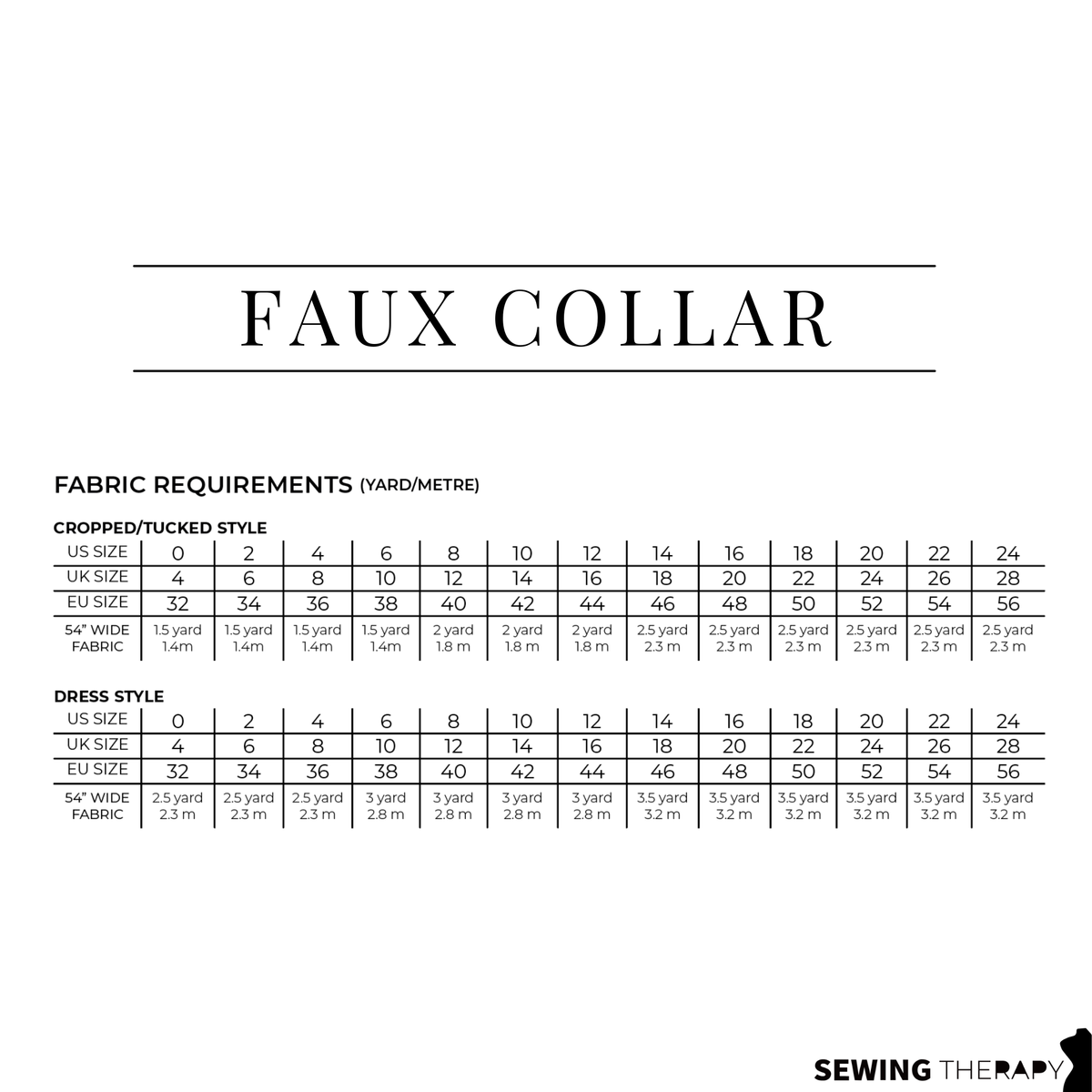 PDF Faux Collar Shirt and Dress Pattern - Sewing Therapy