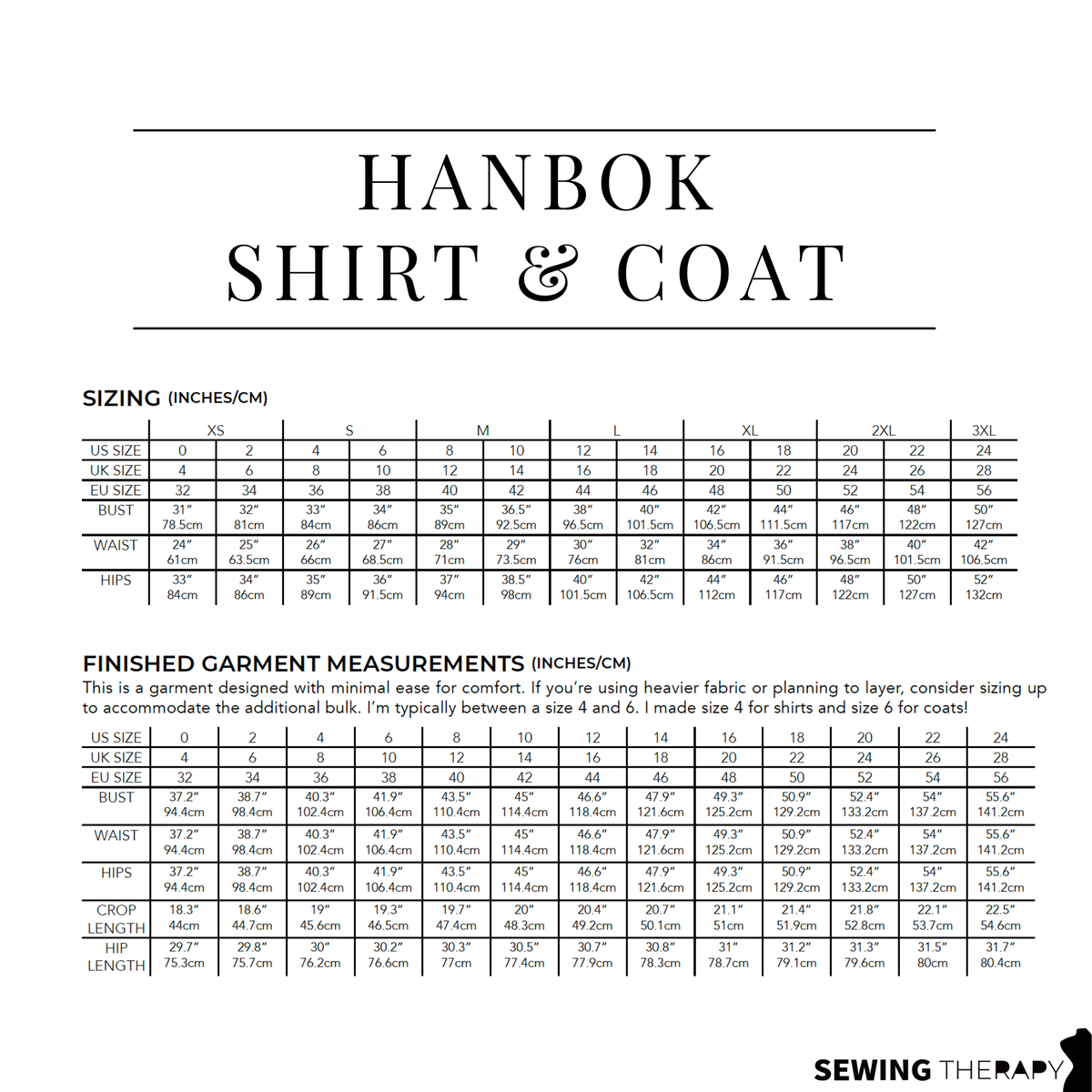 PDF Hanbok Shirt and Coat Pattern - Sewing Therapy