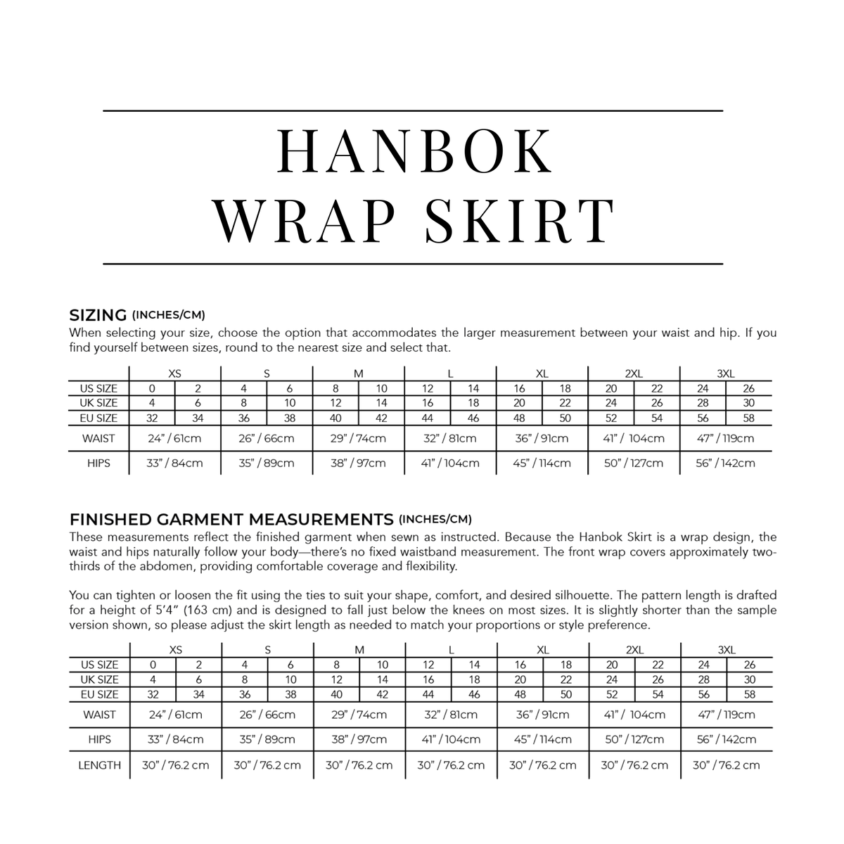PDF Hanbok Wrap Skirt Pattern - Sewing Therapy