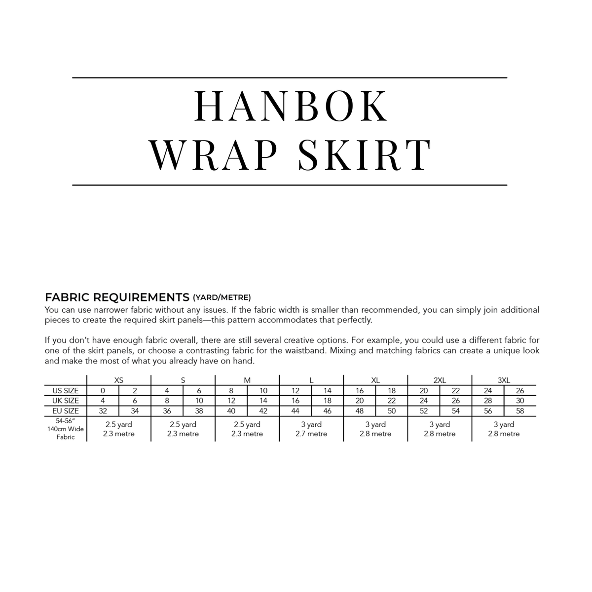 PDF Hanbok Wrap Skirt Pattern - Sewing Therapy