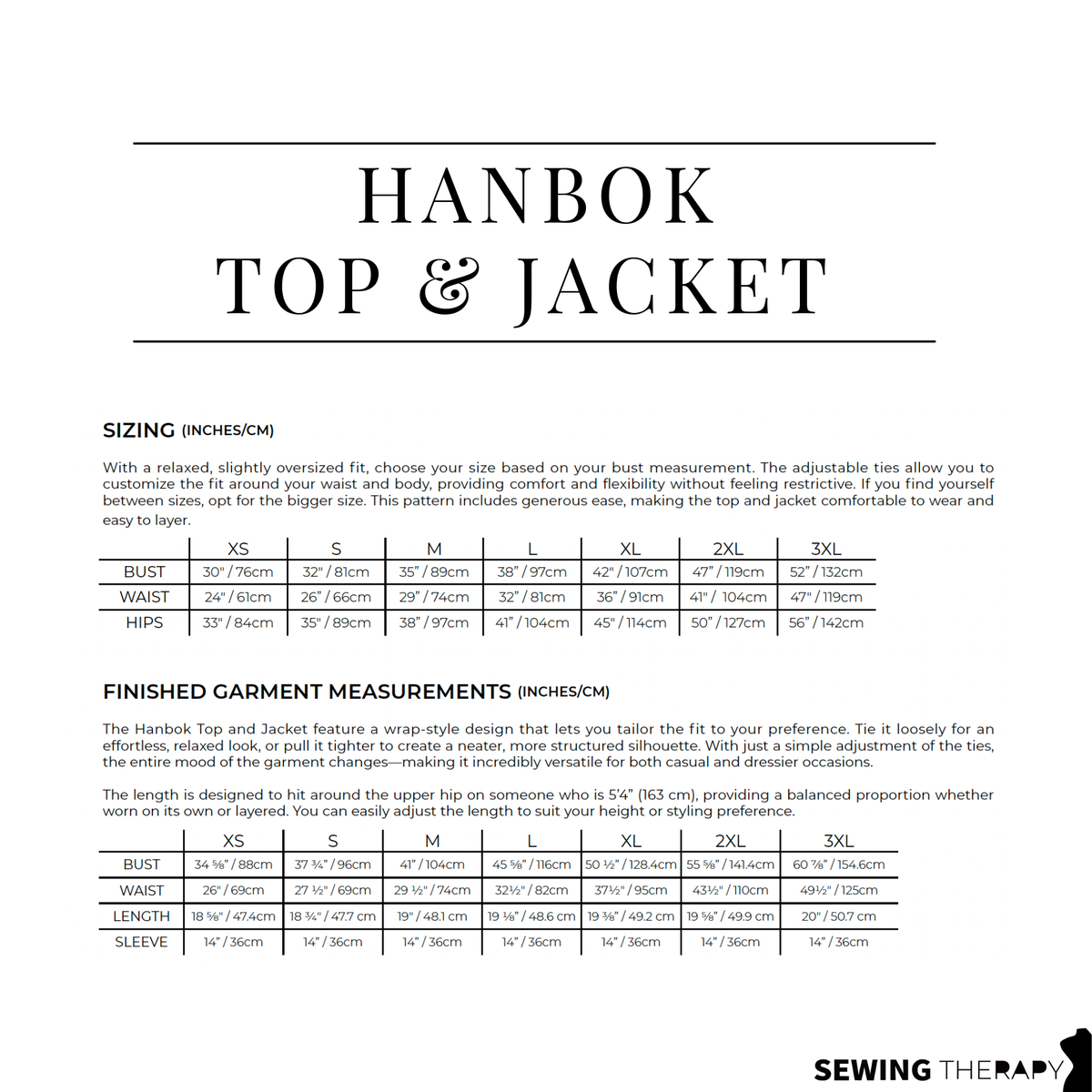 PDF Hanbok Top & Jacket Pattern - Sewing Therapy